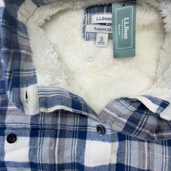 L.L. Bean Women's Scotch Plaid Sherpa-Lined Shirt XL - Picture 7 of 9